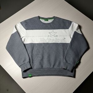 ​🍻 Authentic Heineken Amsterdam Factory Crewneck - Sz M Grey/white